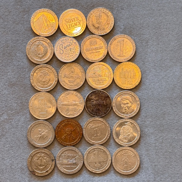 Vintage $1 Lot of 23 Misc. Casino Gaming Tokens